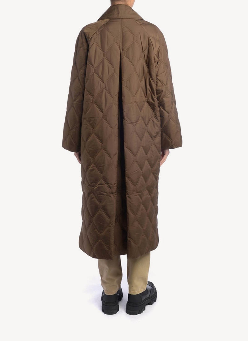 Ganni - Manteau Matelassé En Ripstop - Teak - Femme