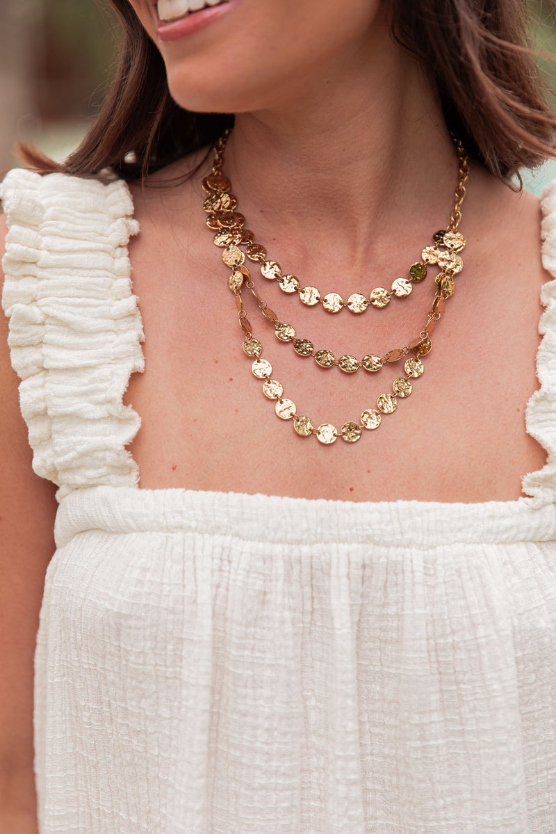 RIVIERA Doré - Collier Multi-Rangs