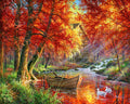 Pintura por números - Río de Otoño y barca