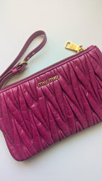 Pochette Miu Miu - Cuir Matelassé Nappa Fushia