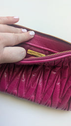 Pochette Miu Miu - Cuir Matelassé Nappa Fushia