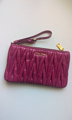 Pochette Miu Miu - Cuir Matelassé Nappa Fushia