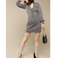 Alma Dress - Grey Lurex Knit