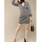 Alma Dress - Grey Lurex Knit