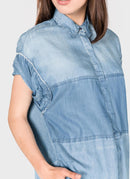 Replay - Robe Chemise En Denim - Medium Blue - Femme