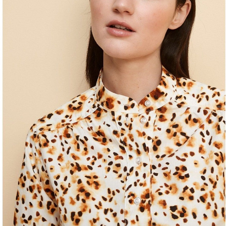 Vestido Camisero Estampado de Leopardo - Estampado de Leopardo - Mujer