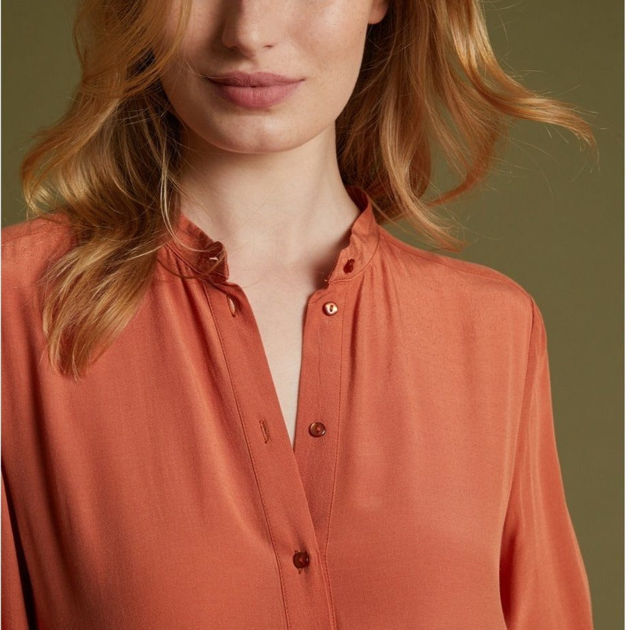 Vestido camisero largo - Ladrillo - Mujer