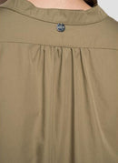 Replay - Vestido camisero con mangas abullonadas - Caqui - Mujer