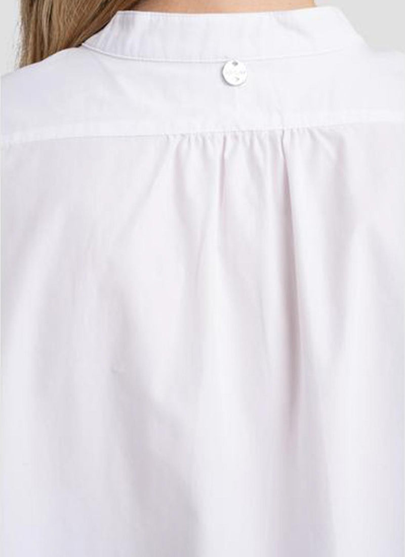 Replay - Robe Chemise Manches Ballon - White - Femme