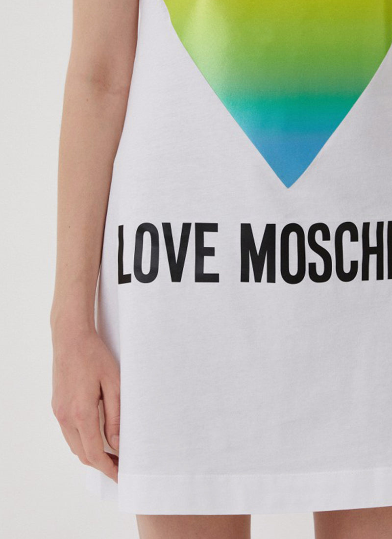 Moschino - Robe Coeur Arc-En-Ciel - Optical White - Femme