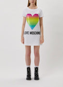 Moschino - Robe Coeur Arc-En-Ciel - Optical White - Femme