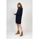 Robe Col Roulé Zoela Marine, 100% Cachemire, 2 Fils, Jersey - Femme