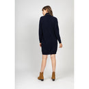 Robe Col Roulé Zoela Marine, 100% Cachemire, 2 Fils, Jersey - Femme