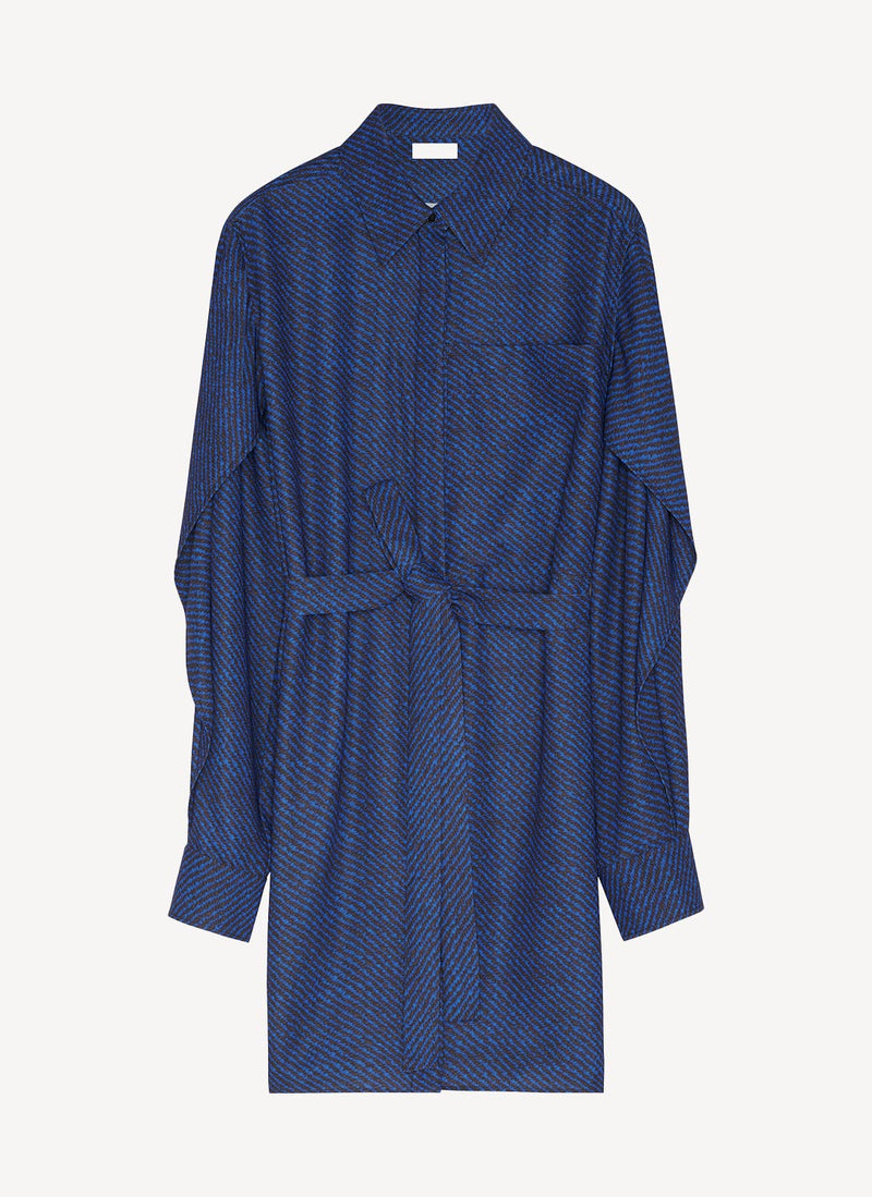 Nina Ricci - Robe Ceinturée - Noir/Bleu - Femme