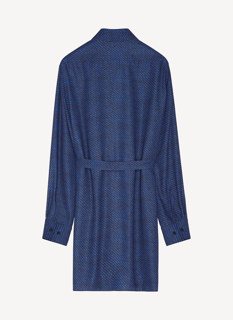 Nina Ricci - Robe Ceinturée - Noir/Bleu - Femme