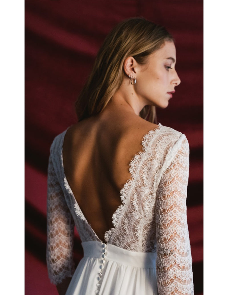 Robe Longue Joséphine - Blanc Soie