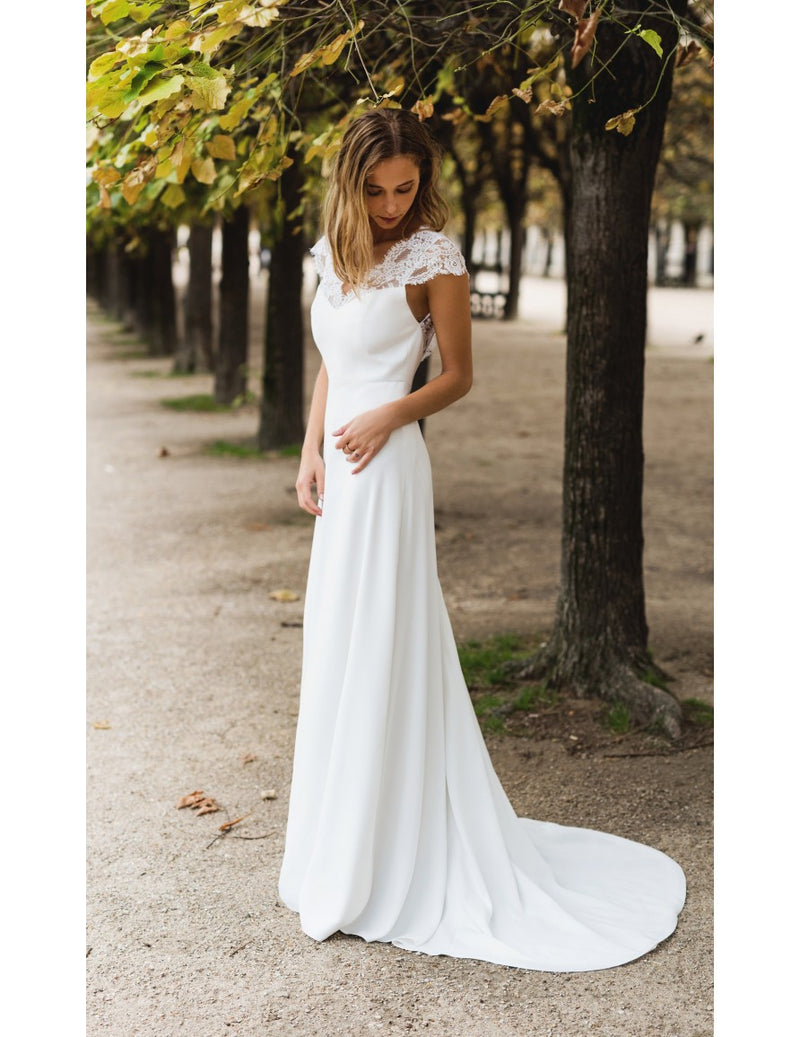 Robe LongueTrianon - Blanc Soie