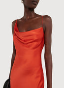 Stella Mccartney - Robe Drapee Slip - Rouge - Femme