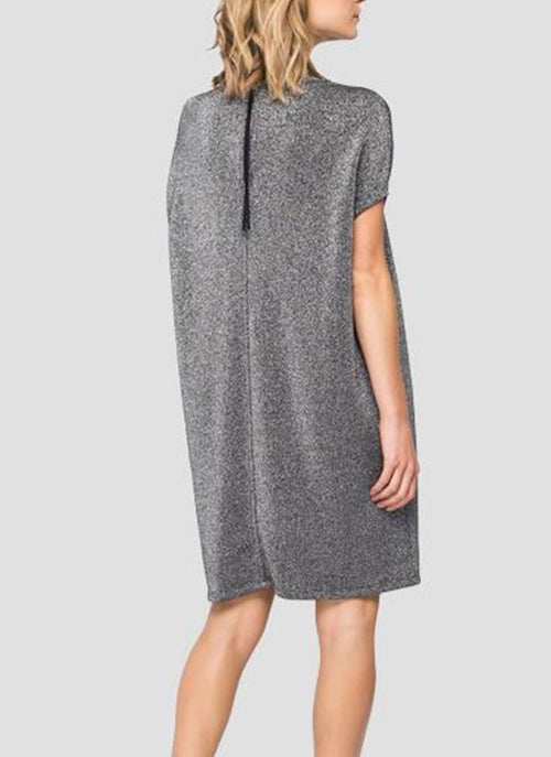 Replay - Robe Encoulure Ronde Lurex - Silver Lurex - Femme