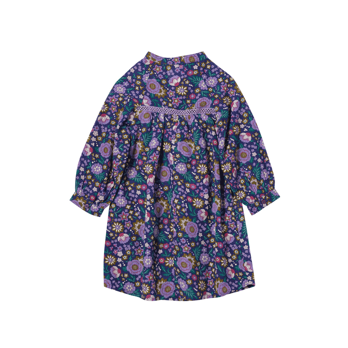 Pigekjole med blomsterprint Indigo