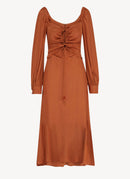 Farm Rio - Robe Longue Caramel - Brown - Femme