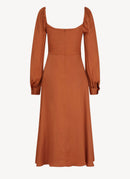 Farm Rio - Robe Longue Caramel - Brown - Femme