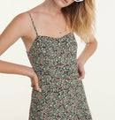 Vestido estampado largo fluido sin mangas - Mujer