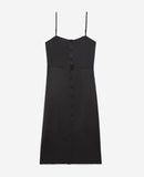 The Kooples - Robe Longue Noire Sans Manches Boutonnée - Femme