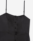 The Kooples - Robe Longue Noire Sans Manches Boutonnée - Femme