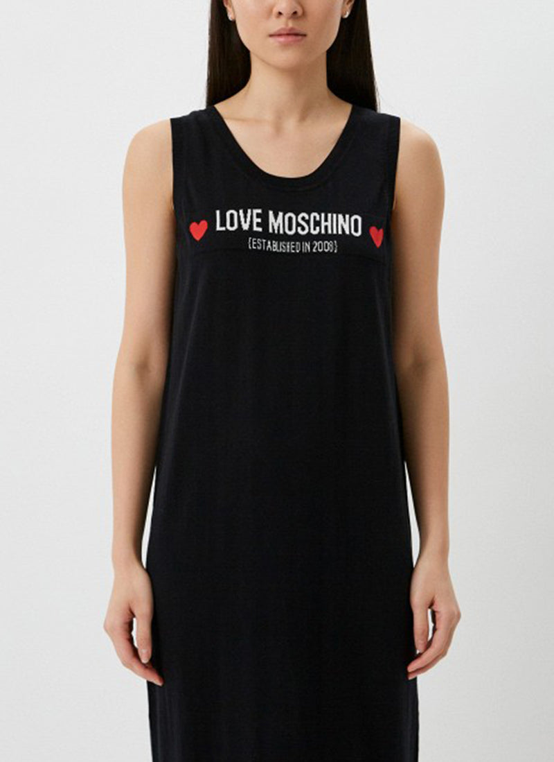 Moschino - Robe Longue Sans Manches - Black - Femme