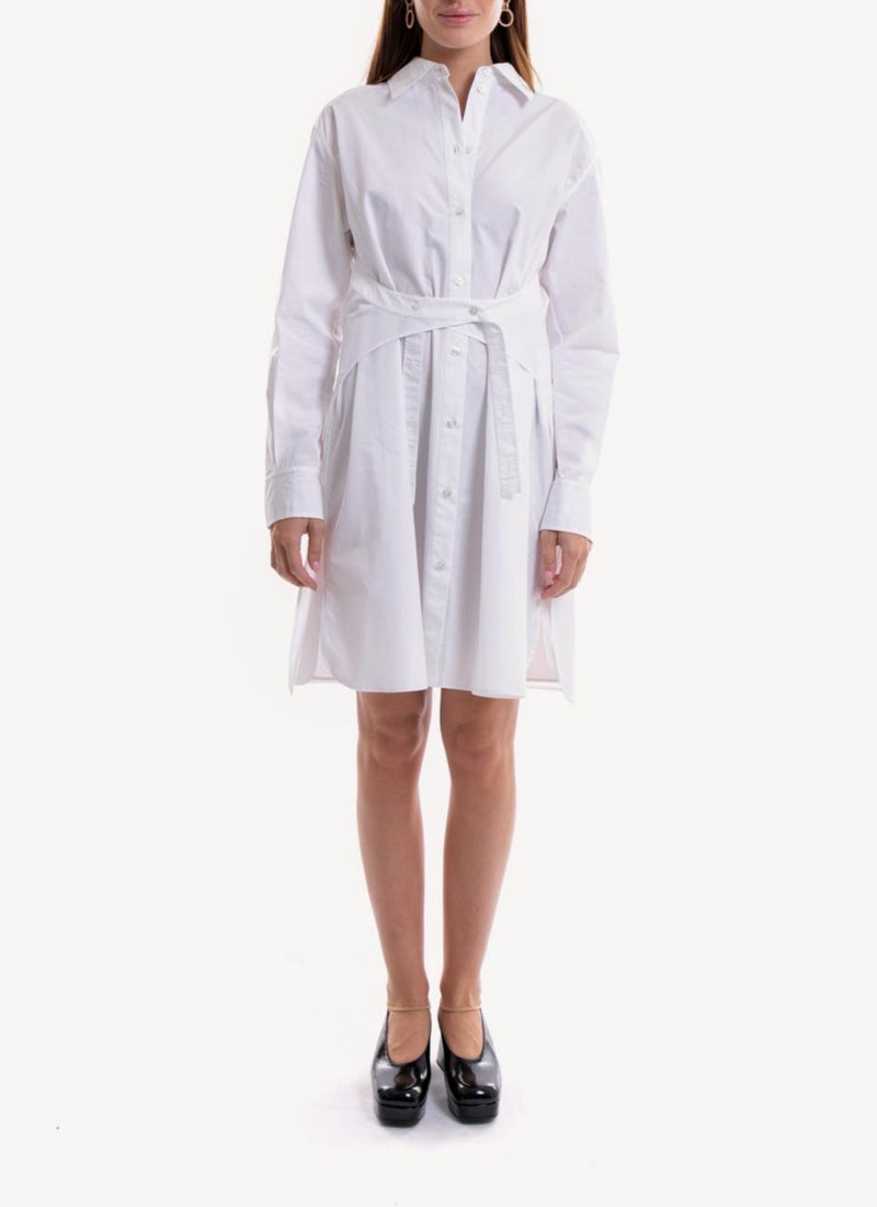 Nina Ricci - Robe Chemise Ceinturée - Blanc - Femme