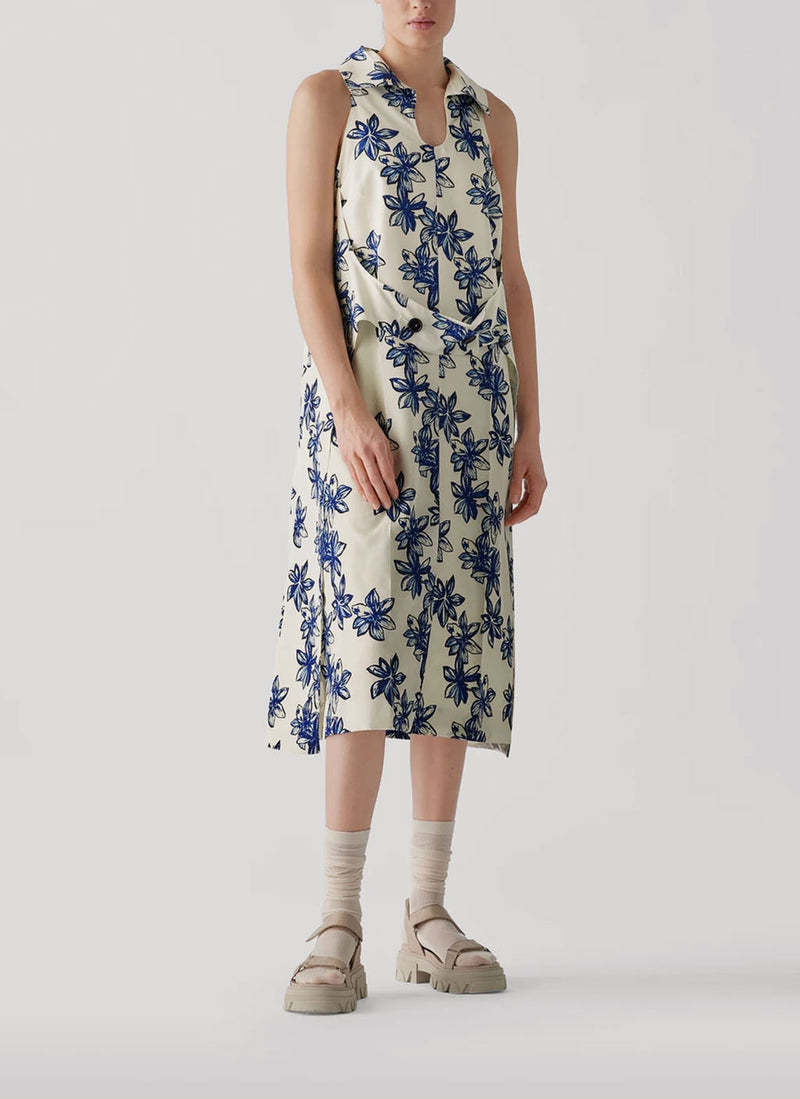 Nina Ricci - Robe À Motif Floral - Beurre, Bleu - Femme