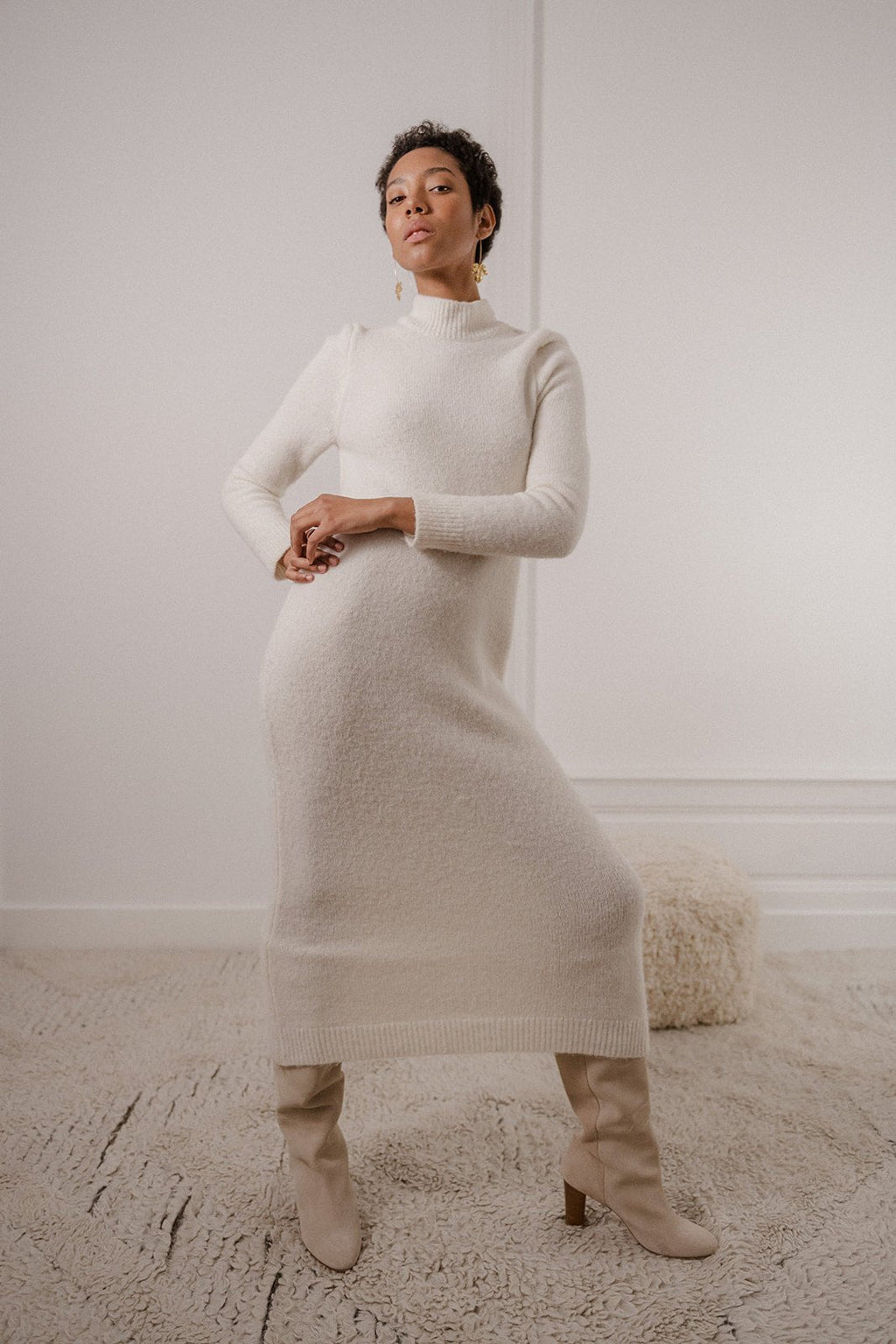 Plume Paris - Uma Knit Dress - Ecru