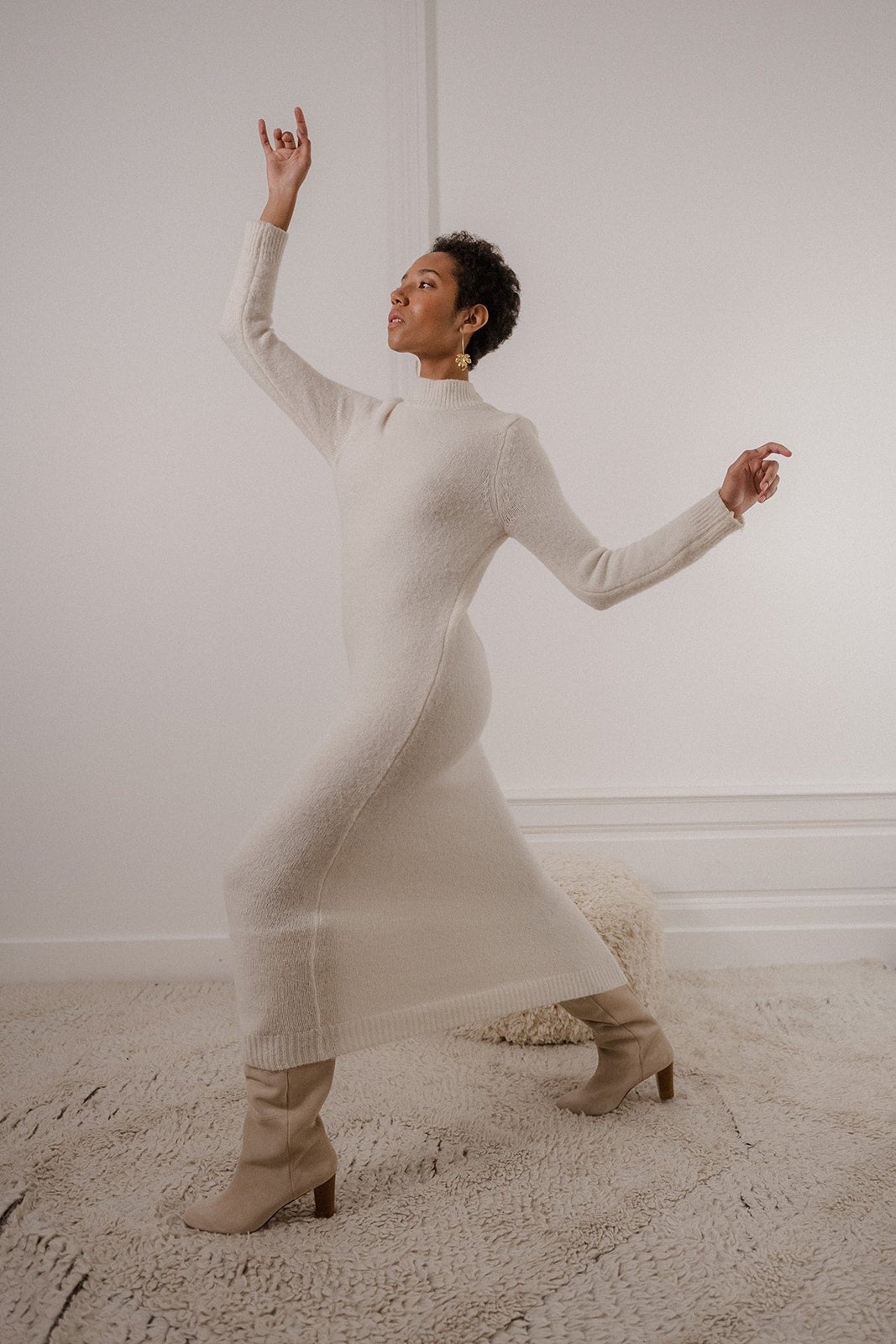 Plume Paris - Uma Knit Dress - Ecru