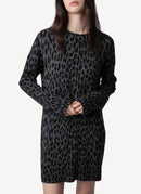 Zadig & Voltaire - Robe Malia Ws Leo Print - Charcoal - Femme