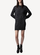 Zadig & Voltaire - Robe Malia Ws Leo Print - Charcoal - Femme