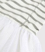Vestido Mangas Cortas - Marshmallow / Plata - Niña