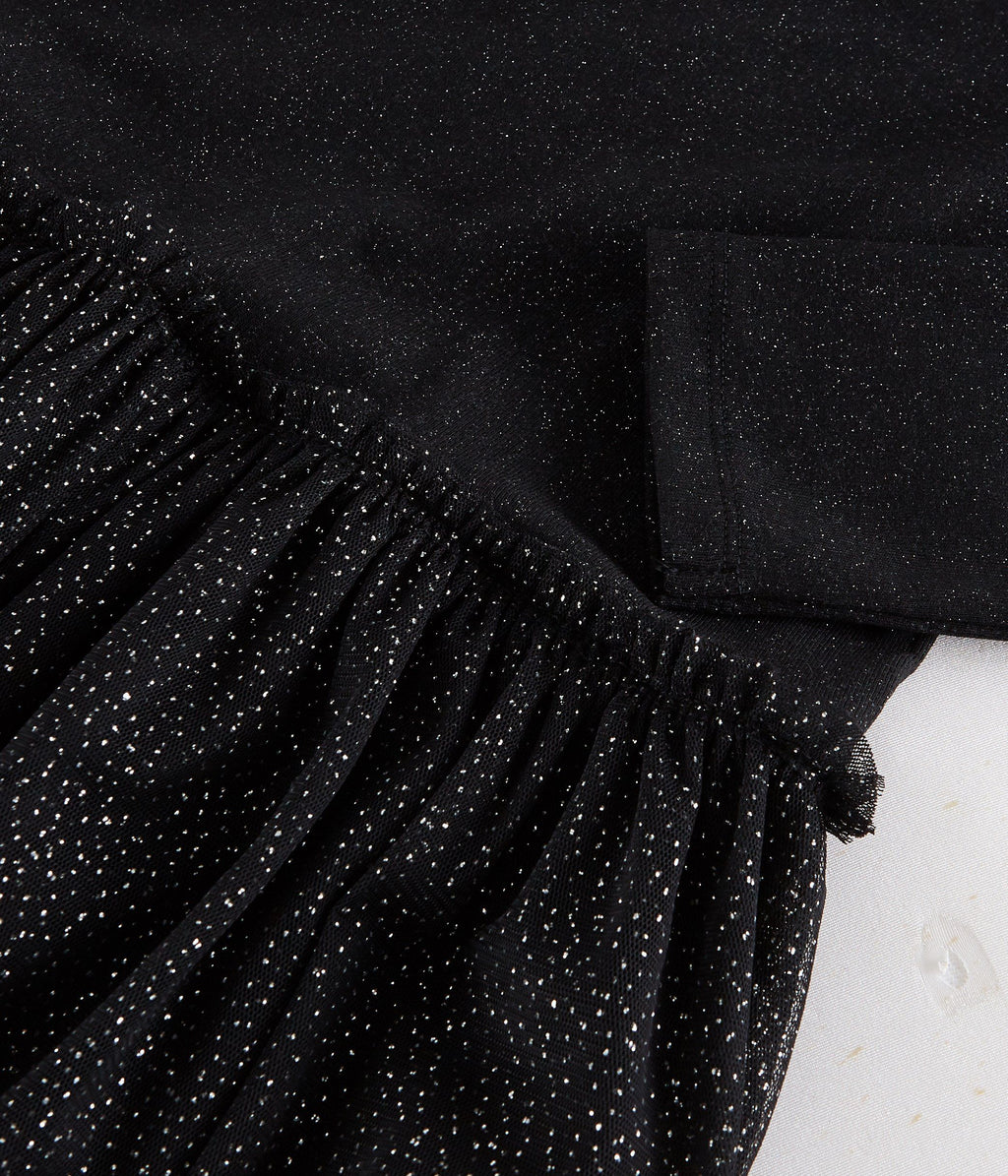 Long-Sleeved Dress - Black / Gold - Women