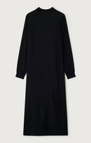 American Vintage - Vestido LS con cuello alto - Negro - Mujer