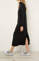 American Vintage - Vestido LS con cuello alto - Negro - Mujer