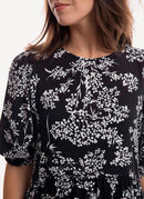 Replay - Robe Midi Imprimé Floral - Black_Natural White - Femme