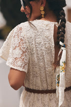ROBE ODETTE DENTELLE PIVOINE