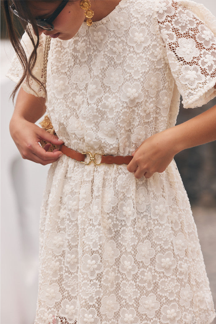 ROBE ODETTE DENTELLE PIVOINE