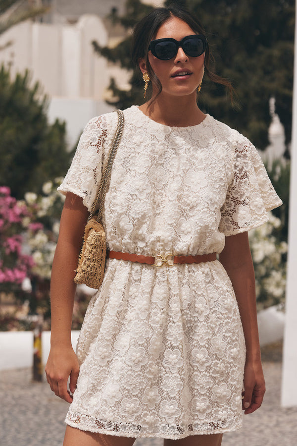 ROBE ODETTE DENTELLE PIVOINE