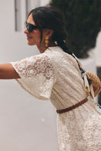 ROBE ODETTE DENTELLE PIVOINE