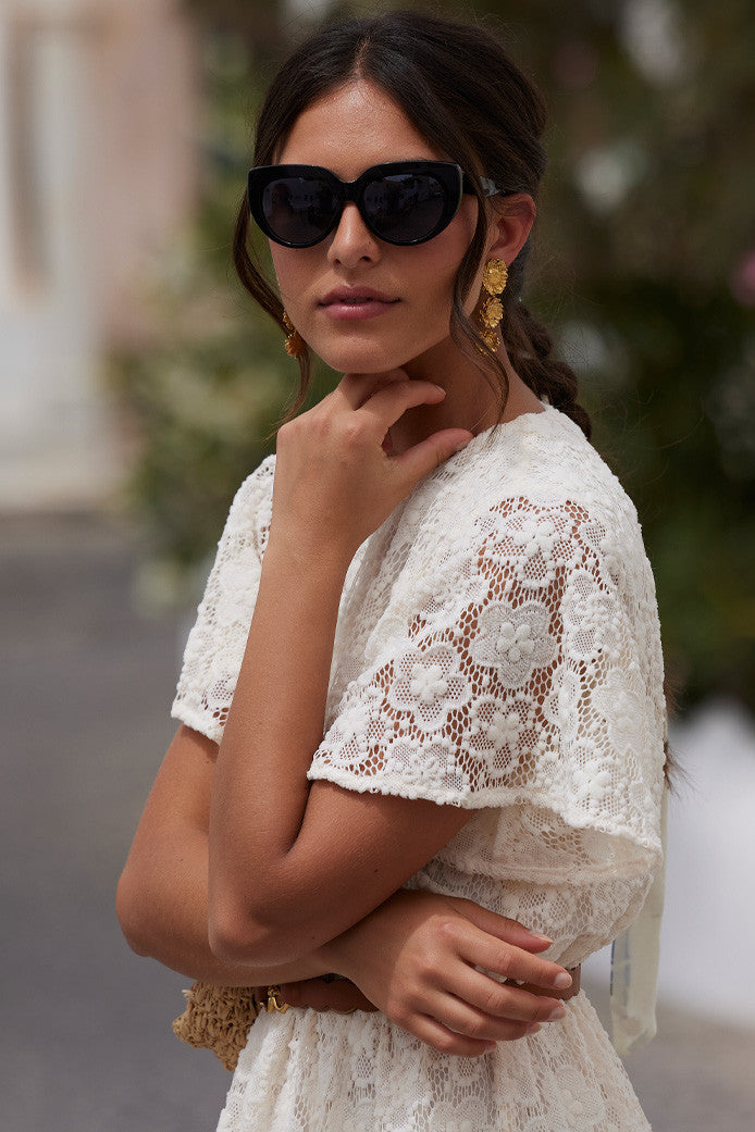 ROBE ODETTE DENTELLE PIVOINE