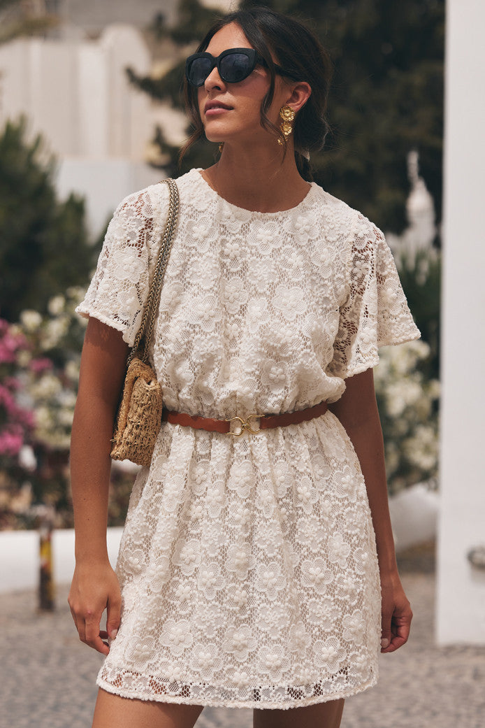 ROBE ODETTE DENTELLE PIVOINE