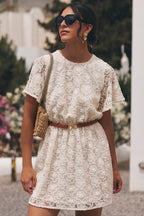 ROBE ODETTE DENTELLE PIVOINE