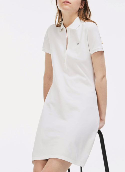 Lacoste - Robe Polo Slim Courte - Blanc - Femme