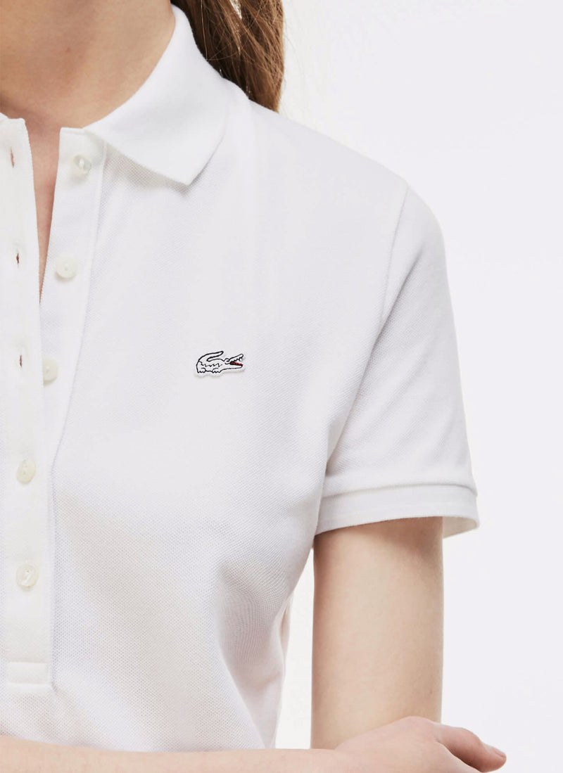 Lacoste - Robe Polo Slim Courte - Blanc - Femme